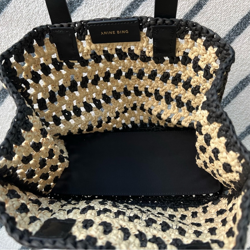 Anine Bing Small Rio Tote in Black / Tan - Picture 8 of 8